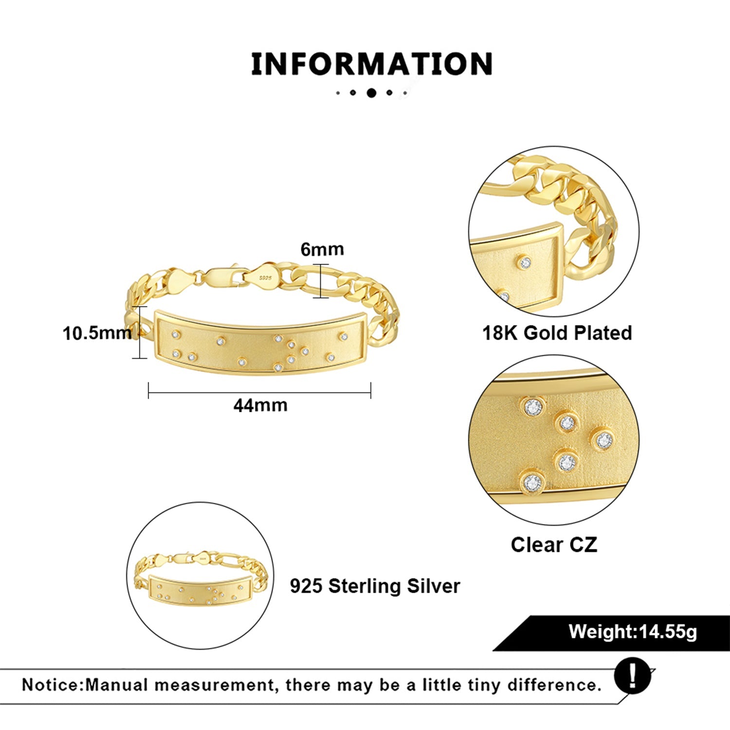 Touchstone HE>i ID Link Bracelet in Gold
