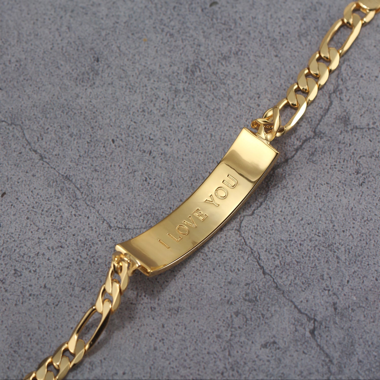Touchstone I Love You ID Link Bracelet in Gold