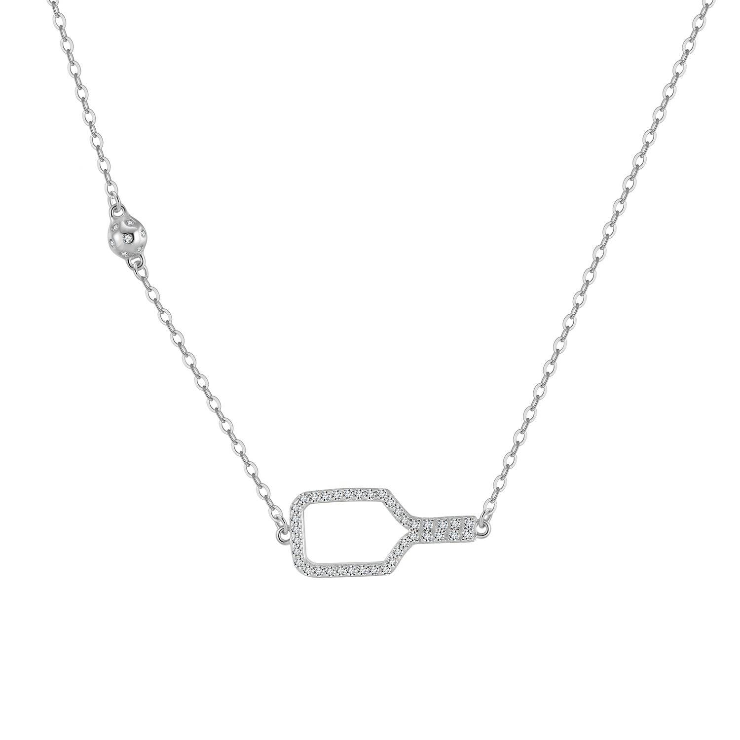 Pickleball Bella Bling Silver Necklace
