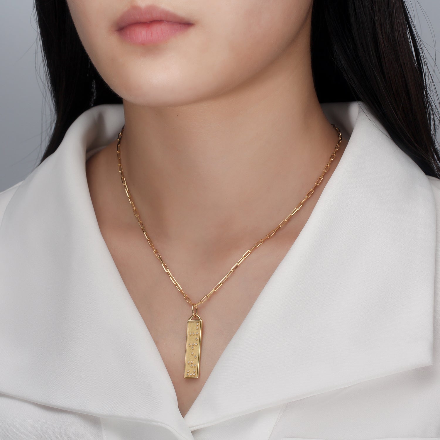 Touchstone Clarity Bar Necklace Gold