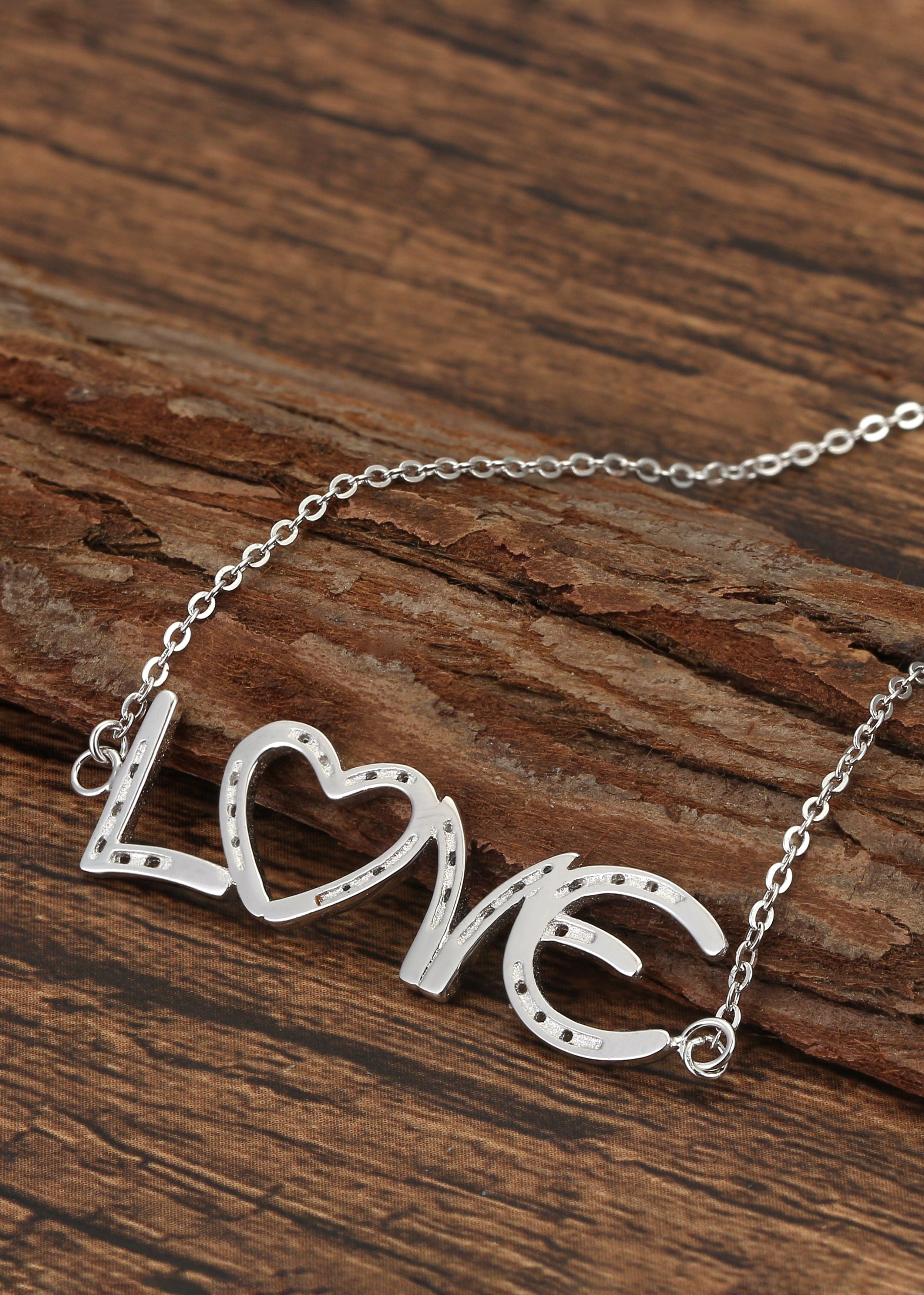 Saints Love In Horseshoes Silver Necklace