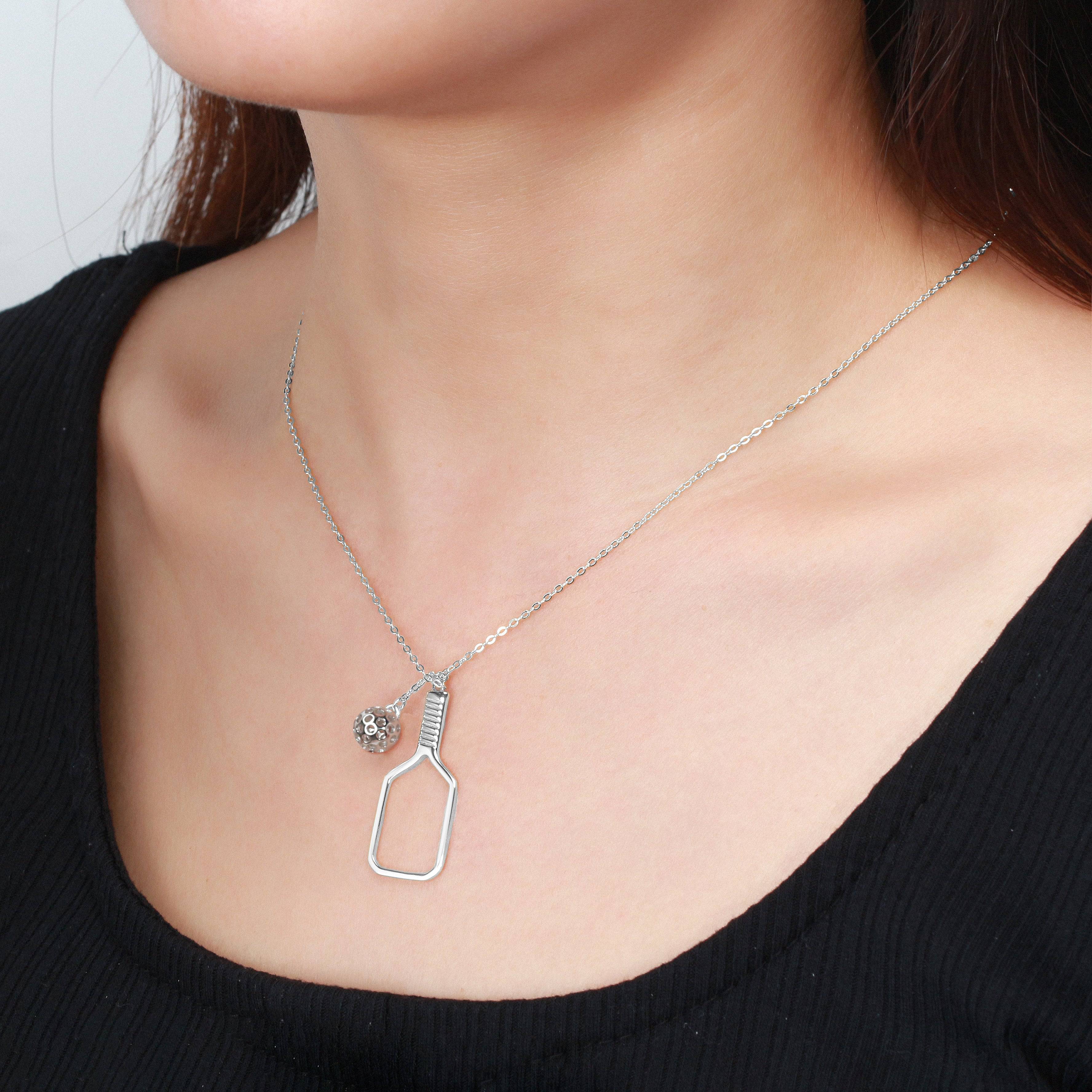 Pickleball The Volley Necklace Silver