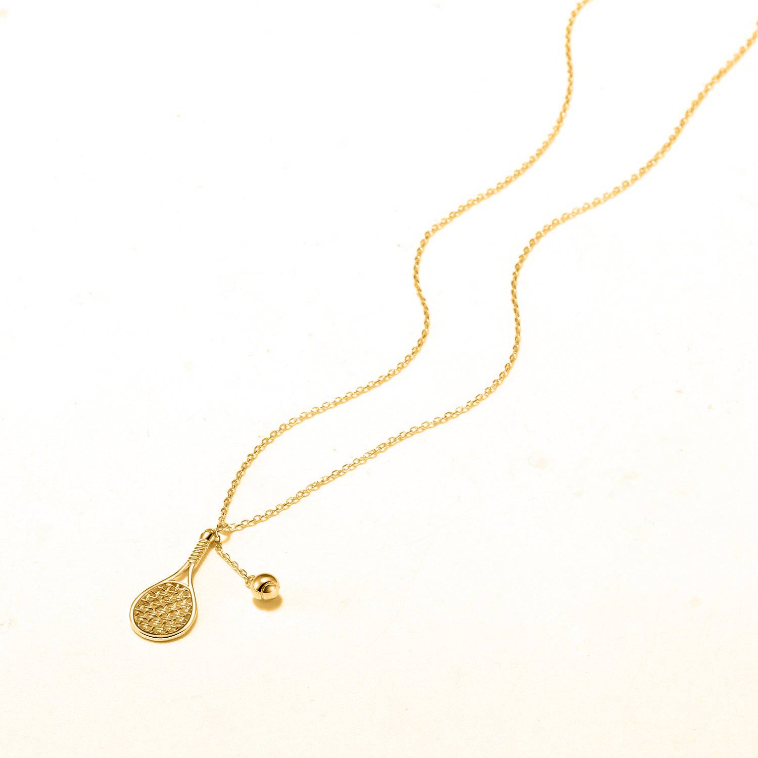 LoveMatch Tennis LOVE Racquet & Ball Gold Necklace
