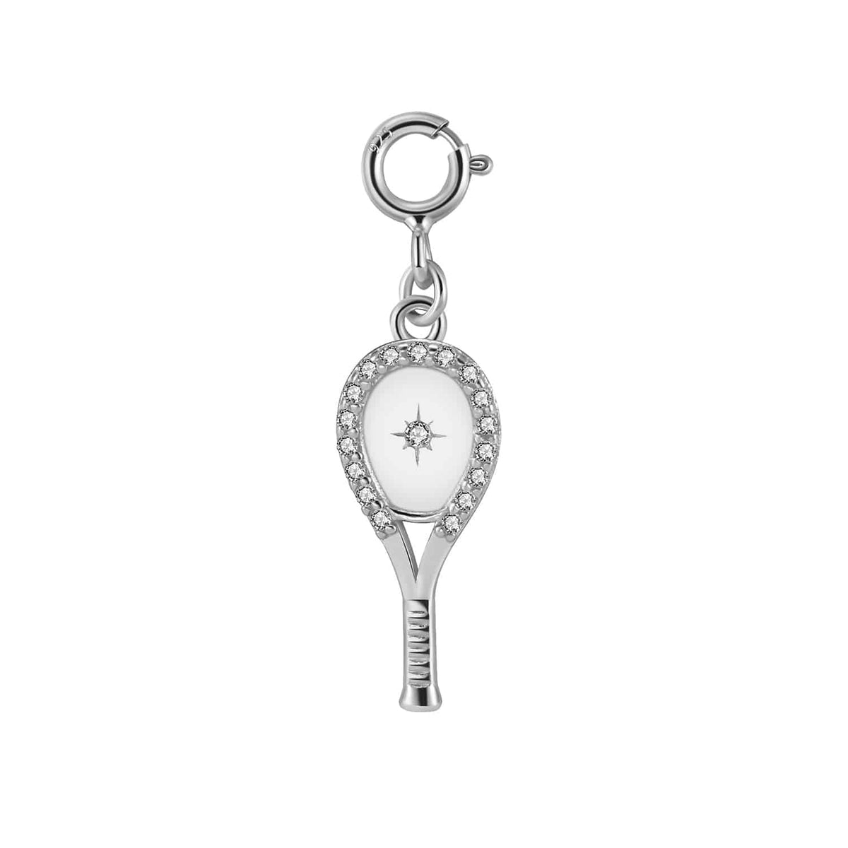 LoveMatch Tennis Racquet Charm Silver