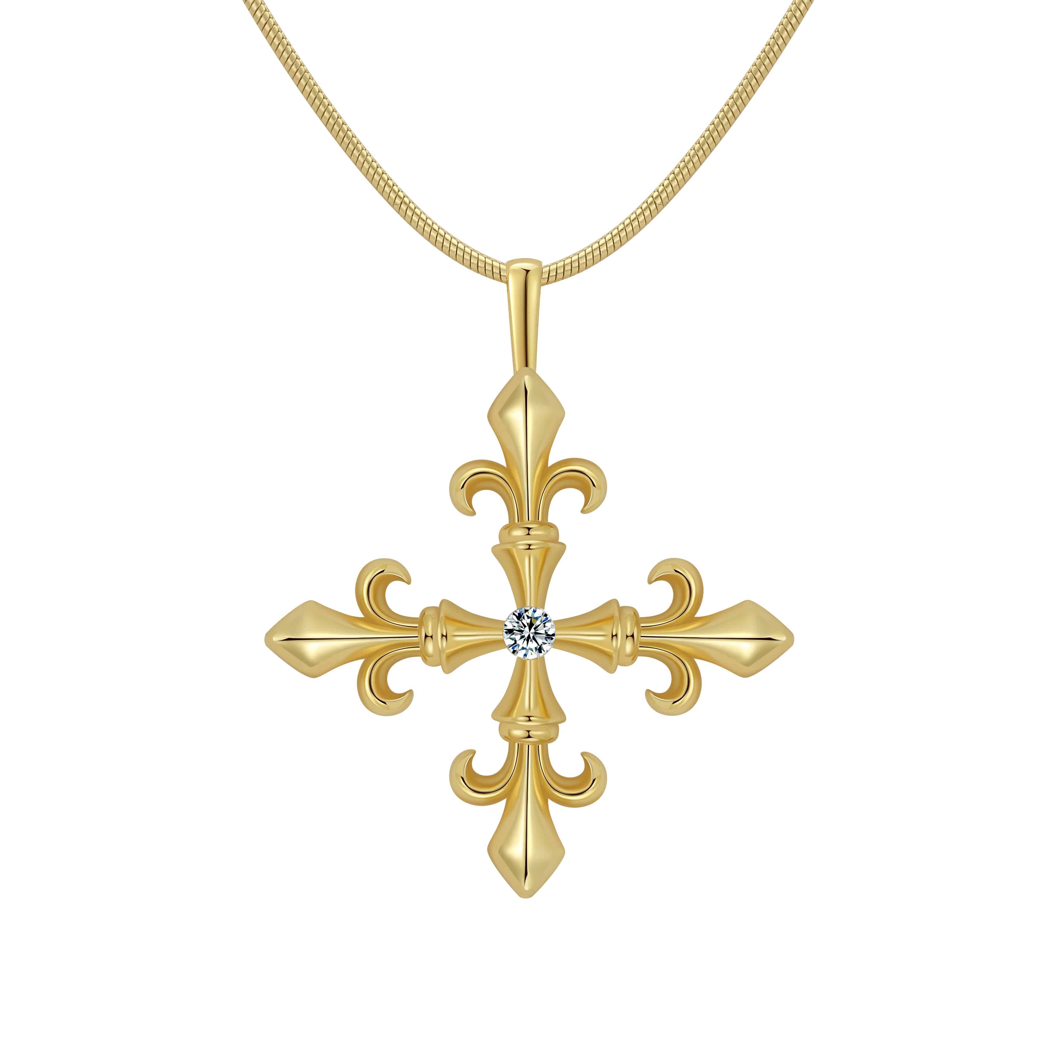 Saints and Saviors Fleur Madrigal Cross Necklace in Gold