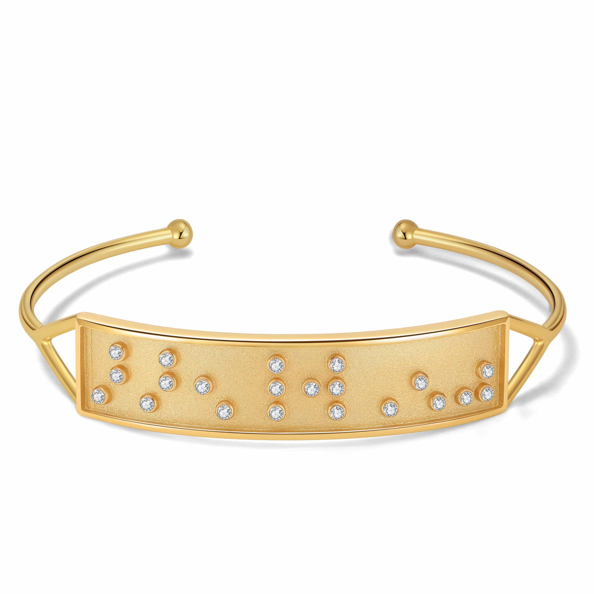 Touchstone Fearless Cuff Gold Braille Crystals "Fearless"