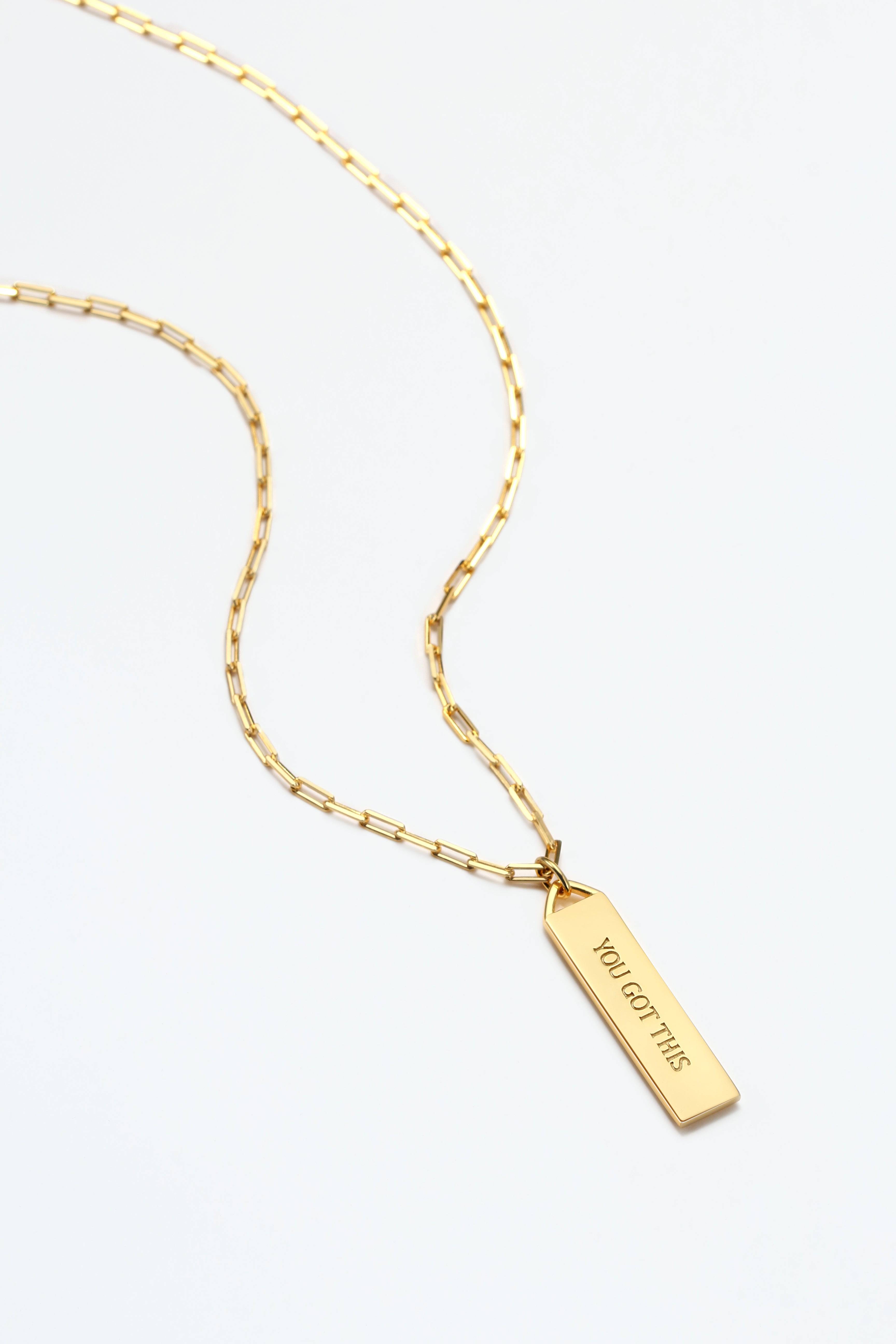 Touchstone You Got This Bar Necklace Gold "You Got This" engraved on reverse
