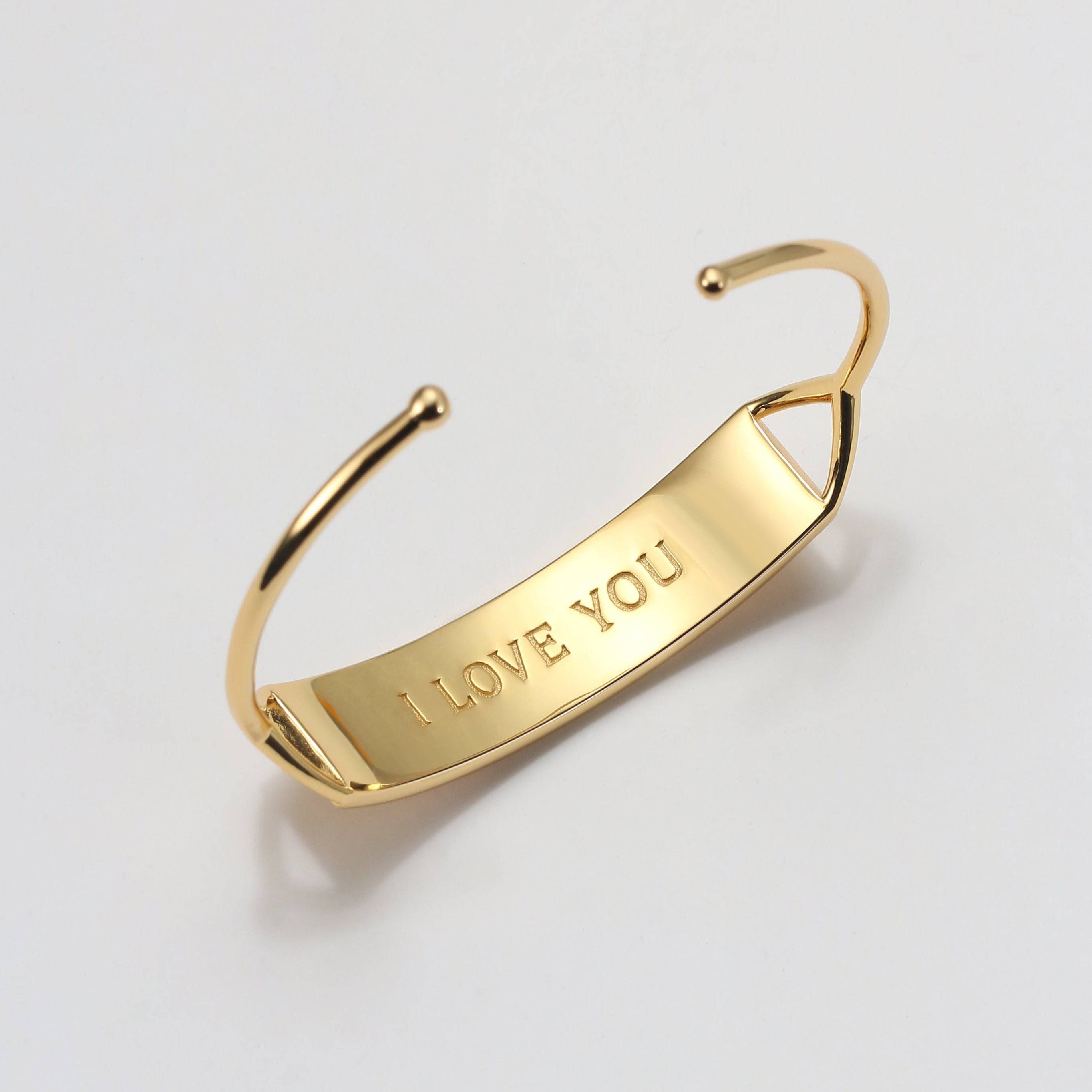 Touchstone I Love You Cuff Gold "I Love You" engraved