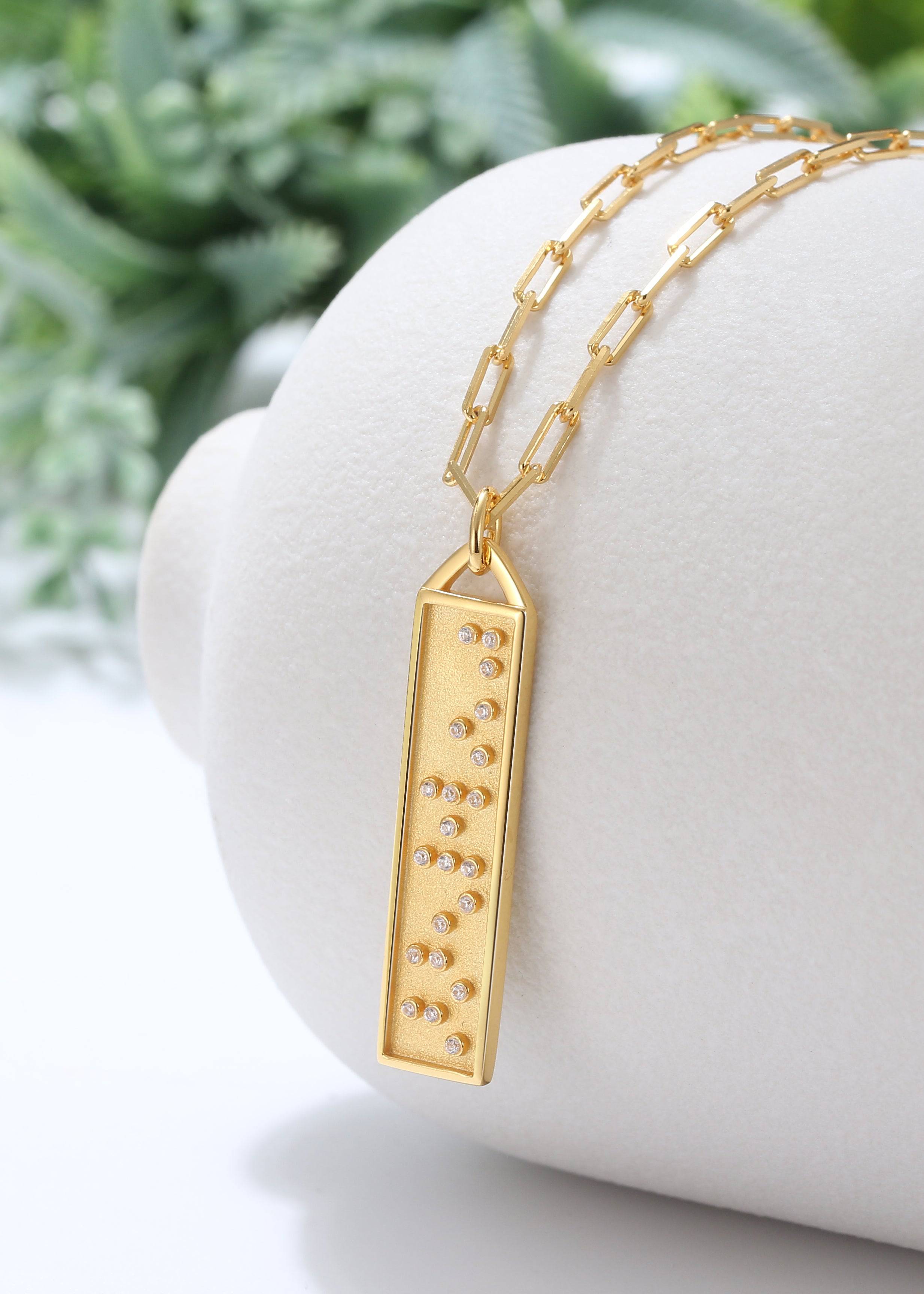 Touchstone Fearless Bar Necklace Gold