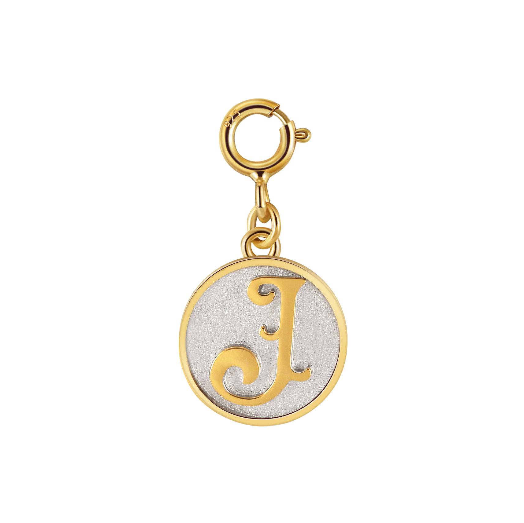 Dainty Fancy Initial Clip on Pendant Charm Letter J