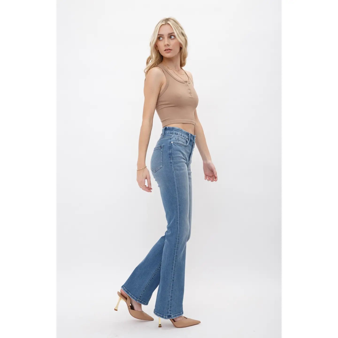 Krug High Rise Boot Cut Mica Denim Jeans