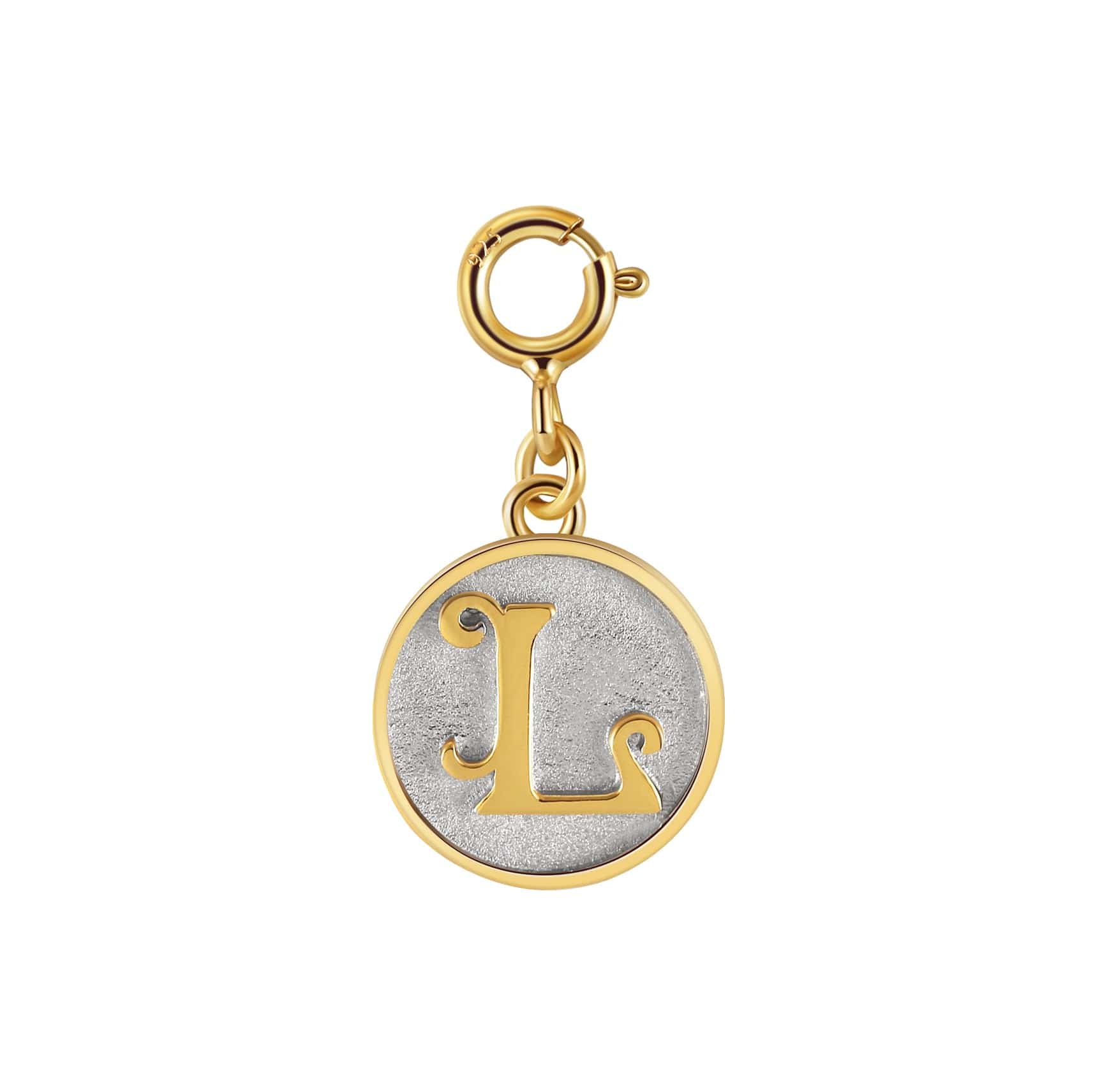 Dainty Fancy Initial Clip on Pendant Charm Letter L