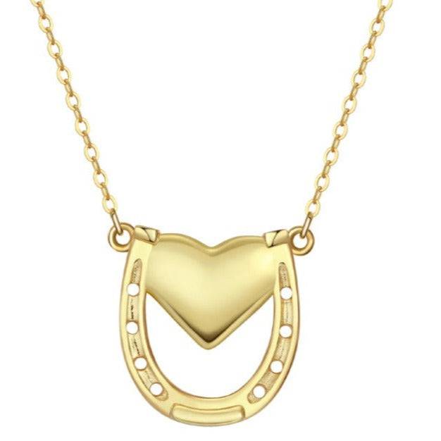 Saints and Saviors Capture My Heart Horseshoe Necklace Gold