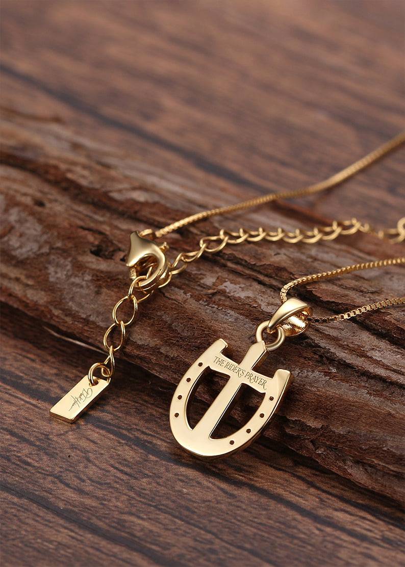 Saints and Saviors Rider's Prayer Mini Necklace Gold