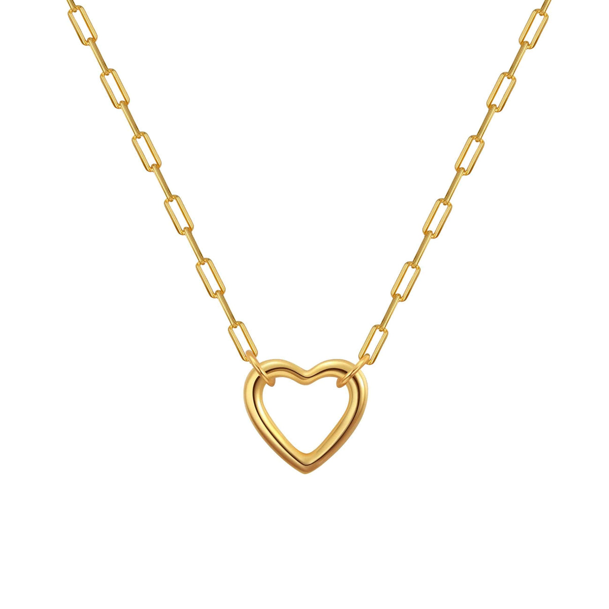 Modern Love Necklace 15 inch Gold Open Heart
