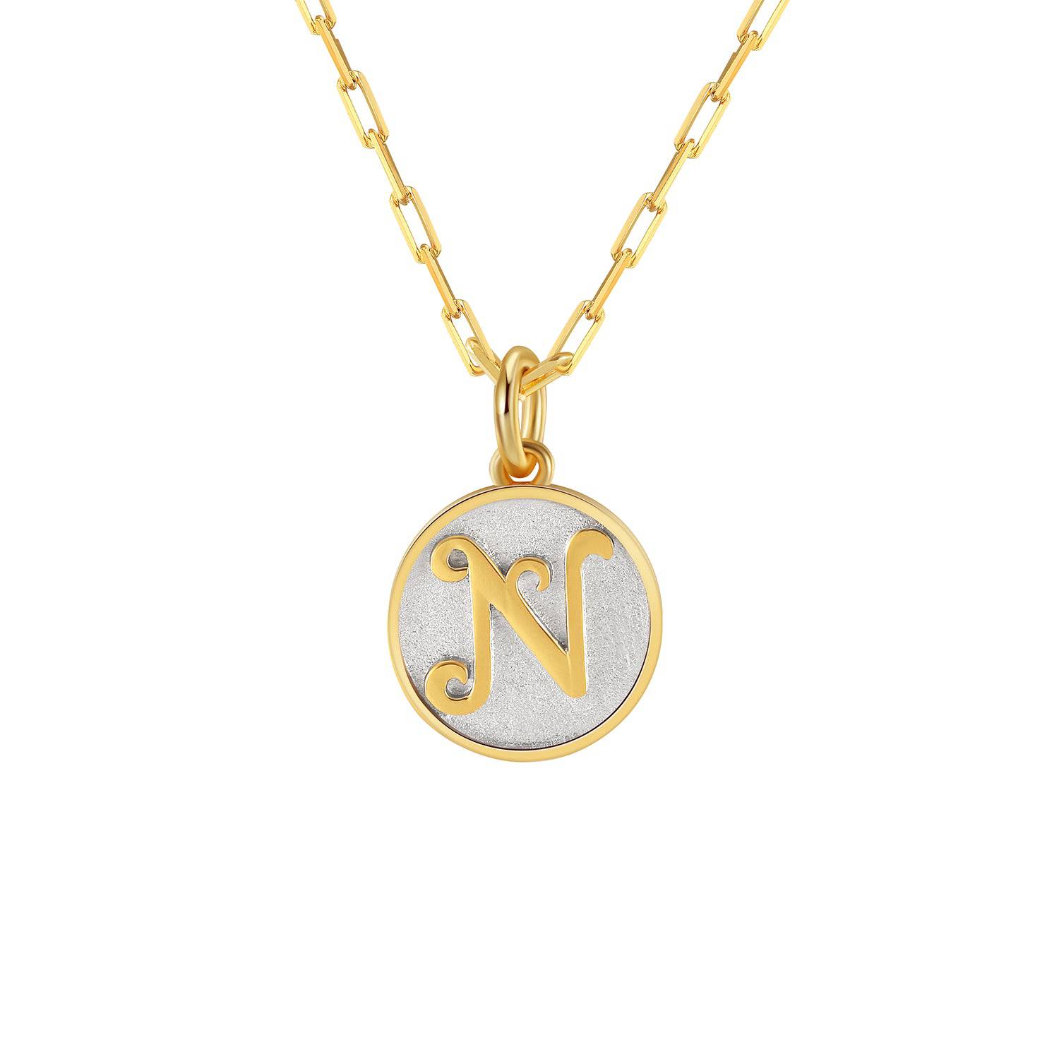 Saints Dainty Fancy Initial Pendant Necklace A-Z