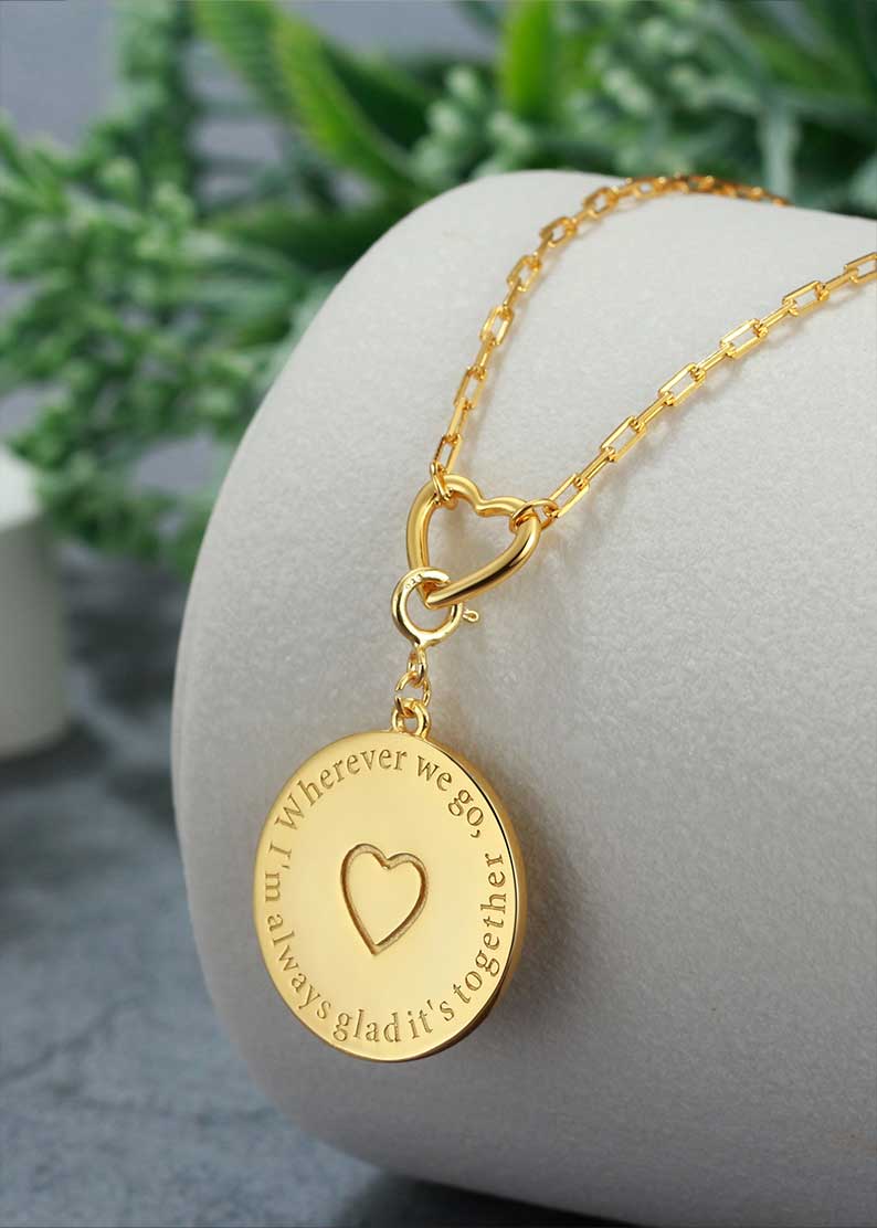 Saints and Saviors We Wander Compass Necklace reverse engraving