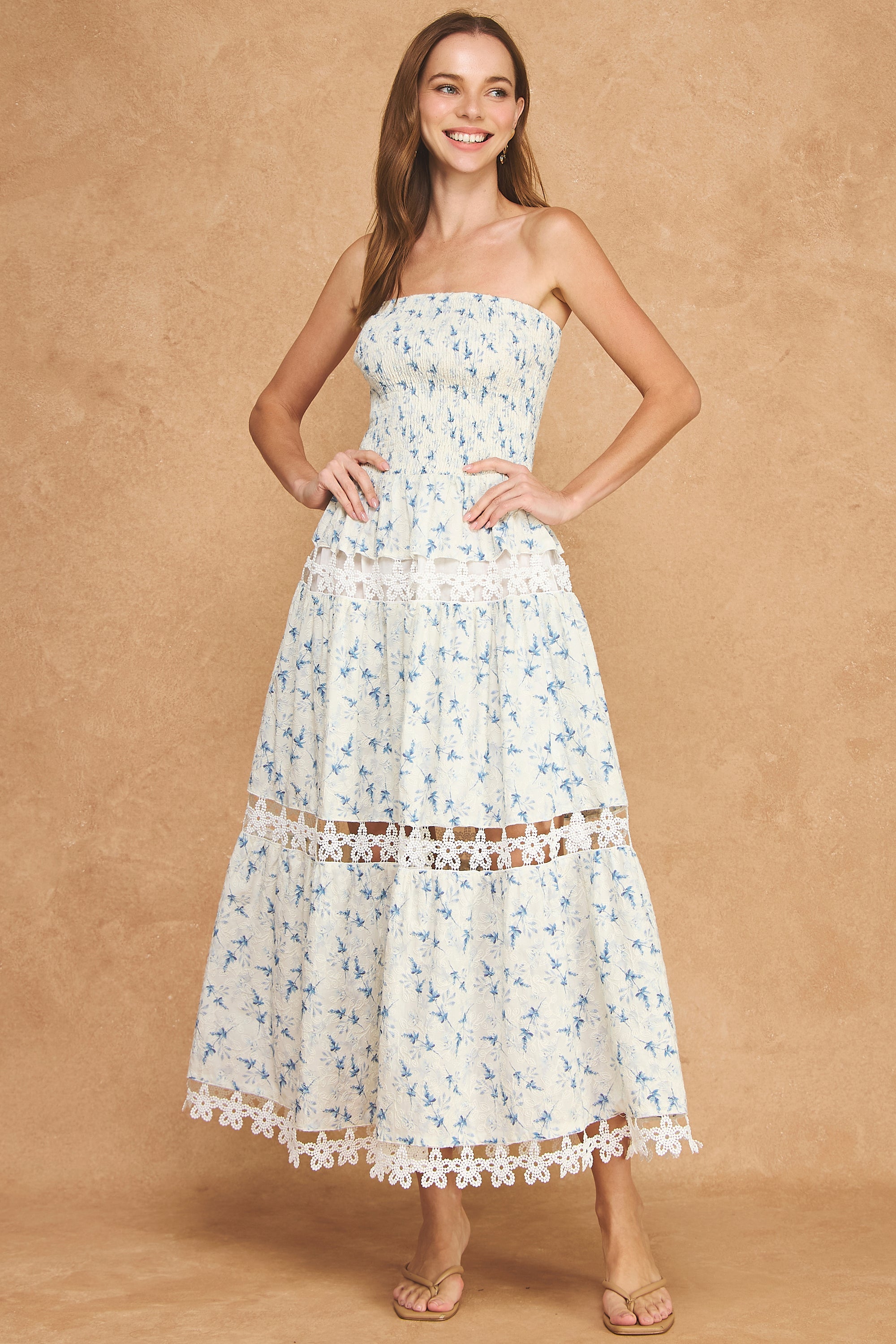 Strut & Bolt | Gloria Floral Strapless Midi Dress | Sweetest Stitch RVA