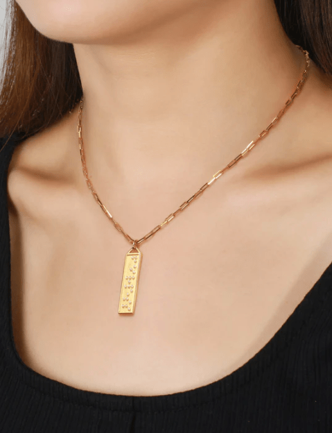 Touchstone Beloved Bar Necklace Gold