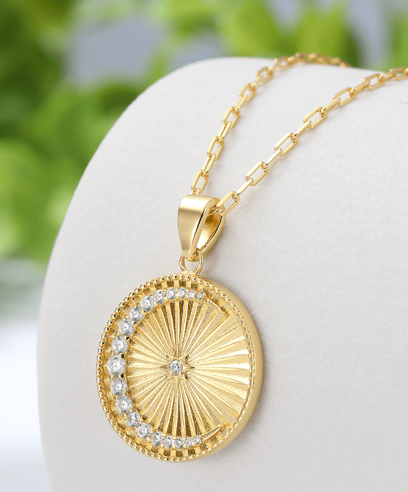 Saints Over The Moon Pendant Necklace Clear