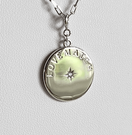 LoveMatch Tennis Heart Disc Charm Silver