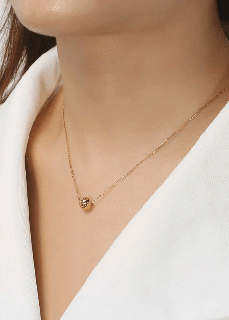 Pickleball Baby Belle Ball Gold Necklace on Model