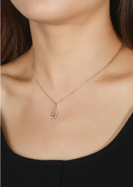 Pickleball The Mini Volley Plus Gold Necklace on Model