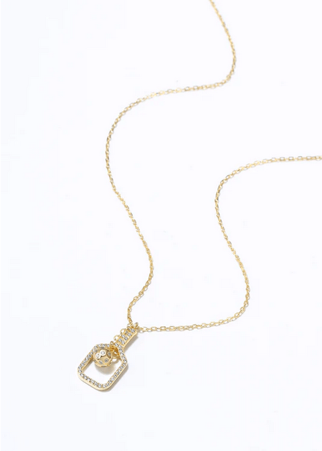 Pickleball The Mini Volley Plus Paddle with Ball Gold Necklace with Crystals