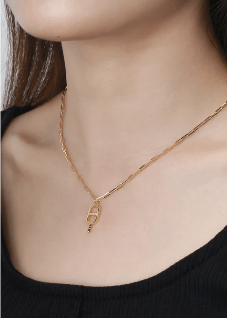 Pickleball The Rally Gold Necklace