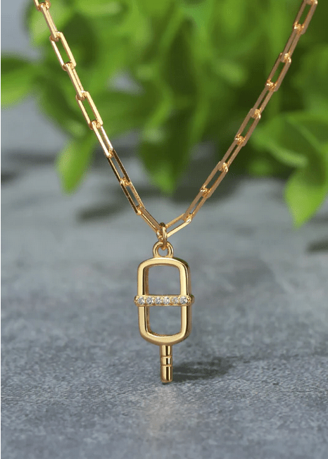 Pickleball The Rally Gold Necklace