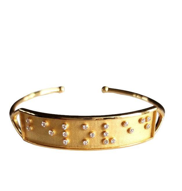 Touchstone Beloved Cuff Gold with Braille Crystals