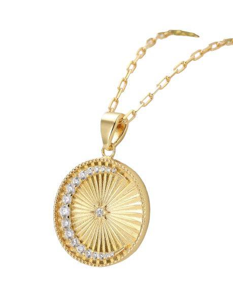 Saints Over The Moon Pendant Necklace Clear