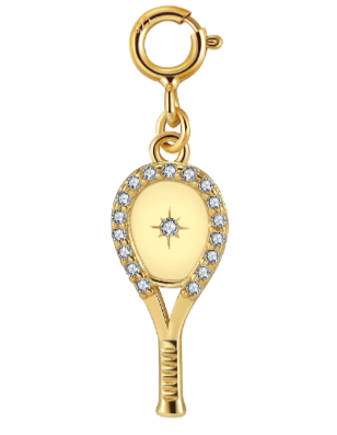 LoveMatch Grande Tennis Racquet Clip-on Charm Gold