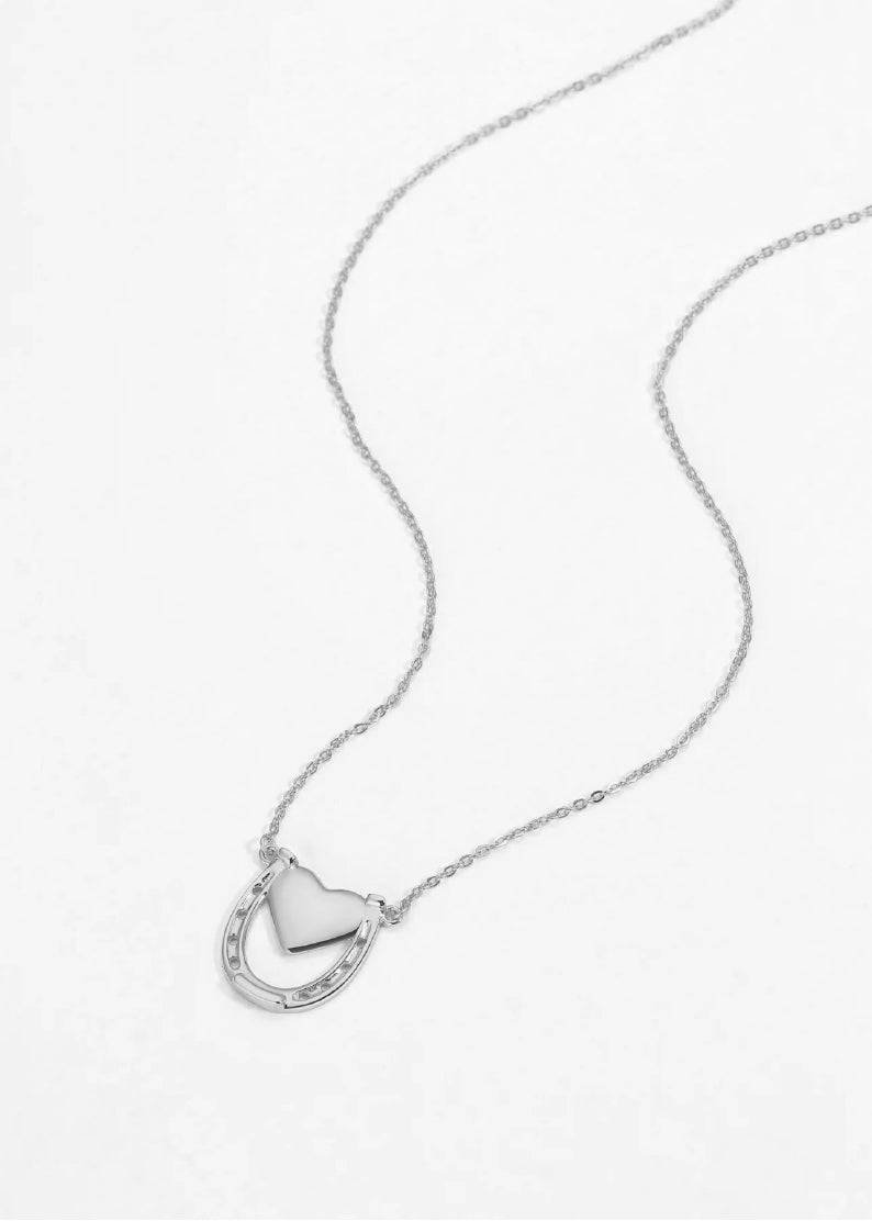 Saints and Saviors Captures My Heart Horseshoe Necklace in Silver