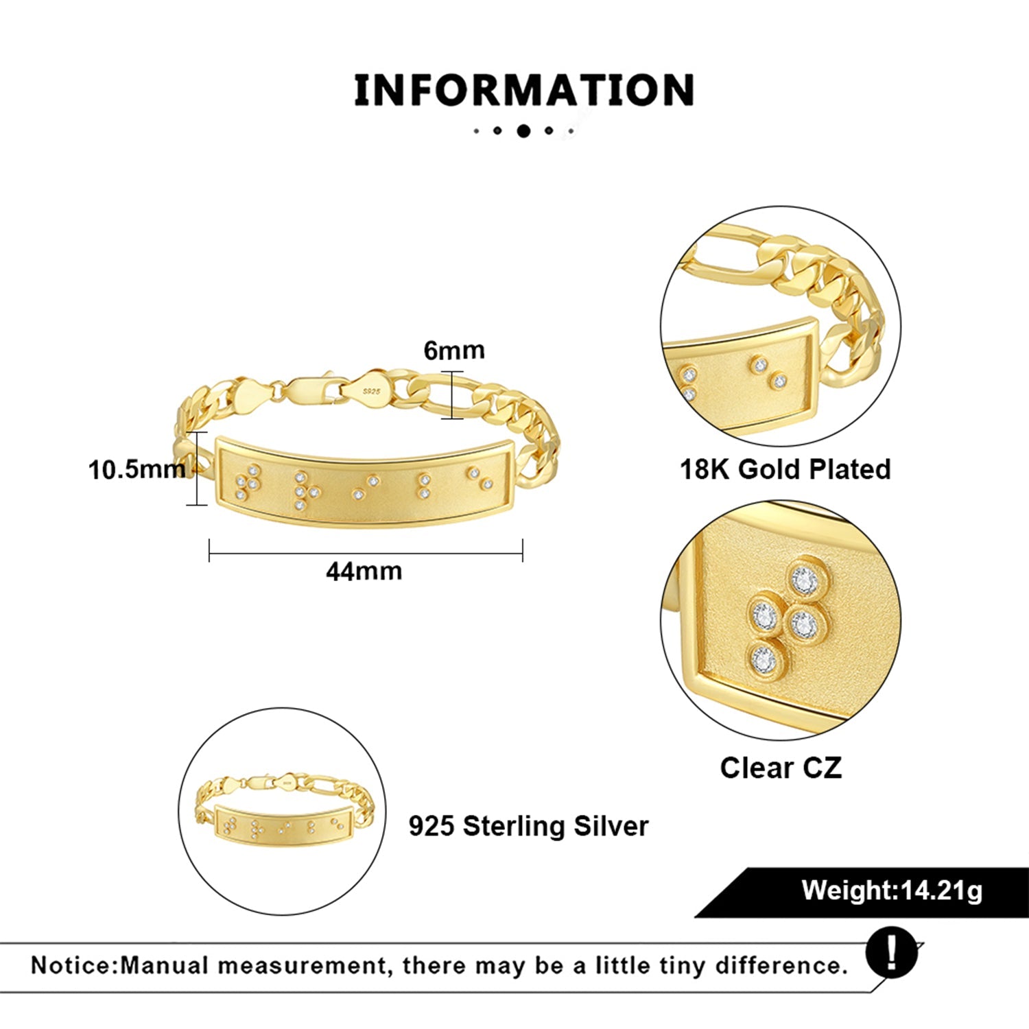 Touchstone Tribe ID Link Bracelet in Gold Specs