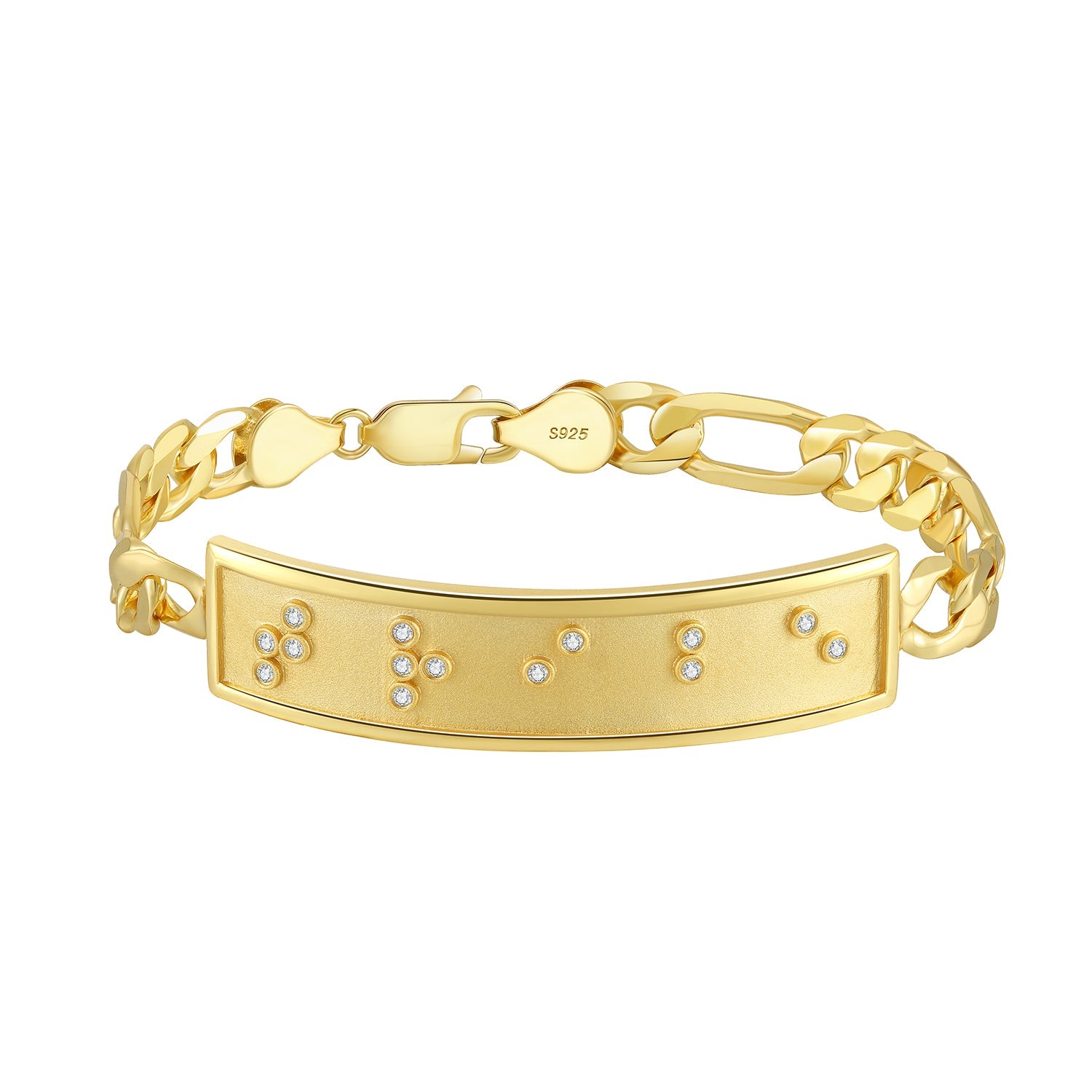 Touchstone Tribe ID Link Bracelet in Gold with Braille Crystals