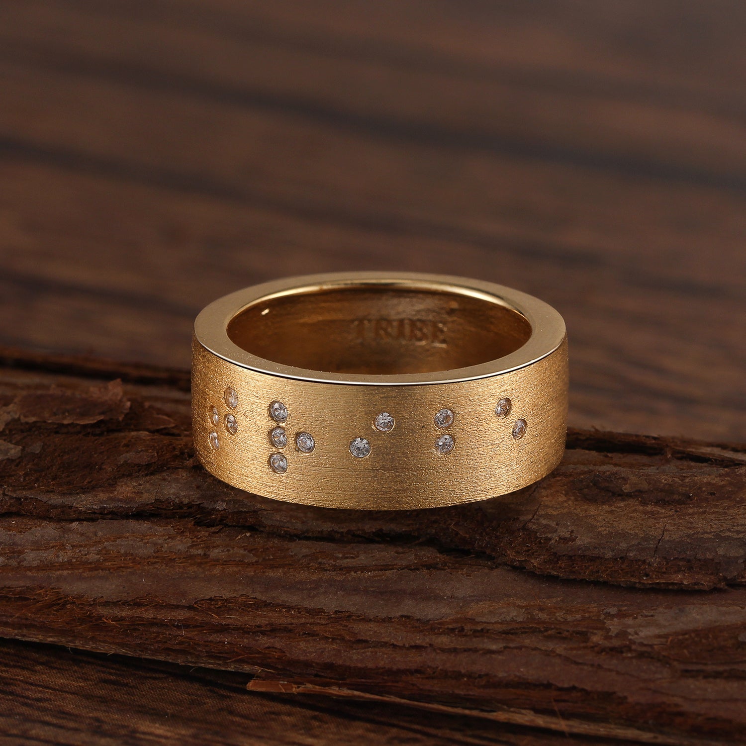 Touchstone Tribe Band Ring Brushed Gold