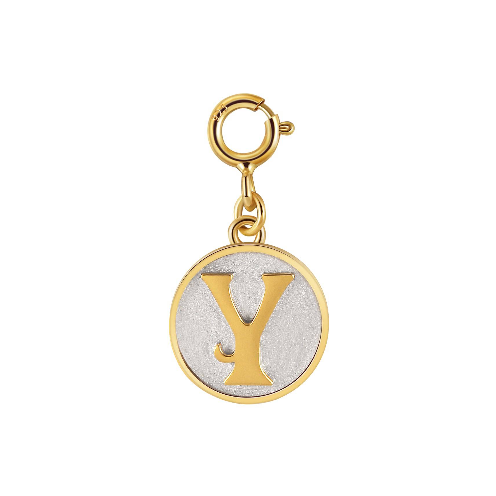 Dainty Fancy Initial Clip on Pendant Charm Letter Y