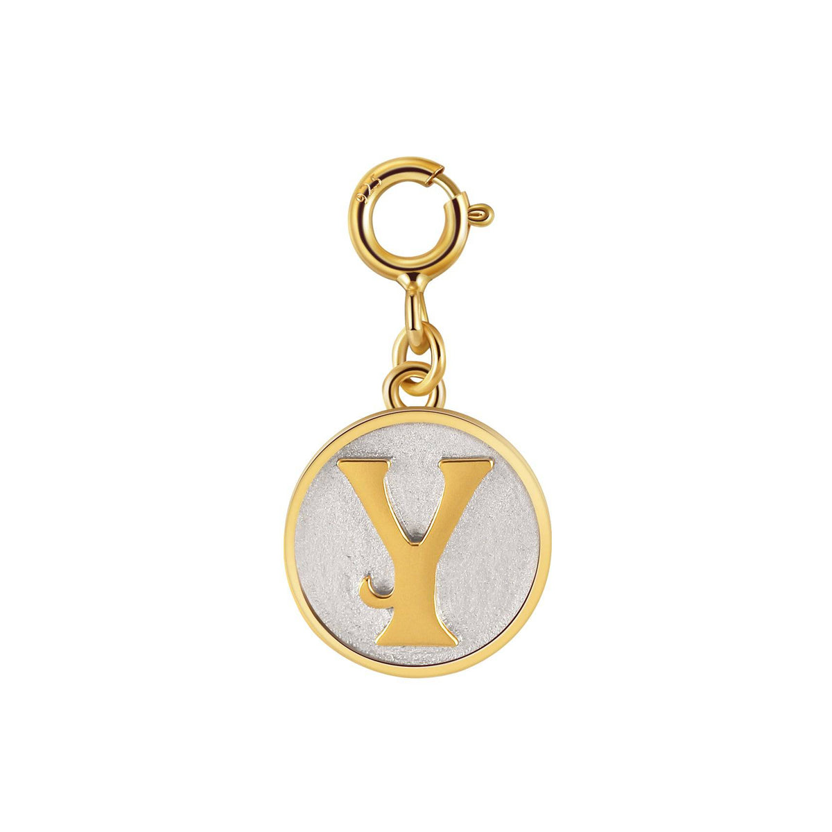 Dainty Fancy Initial Clip on Pendant Charm Letter Y
