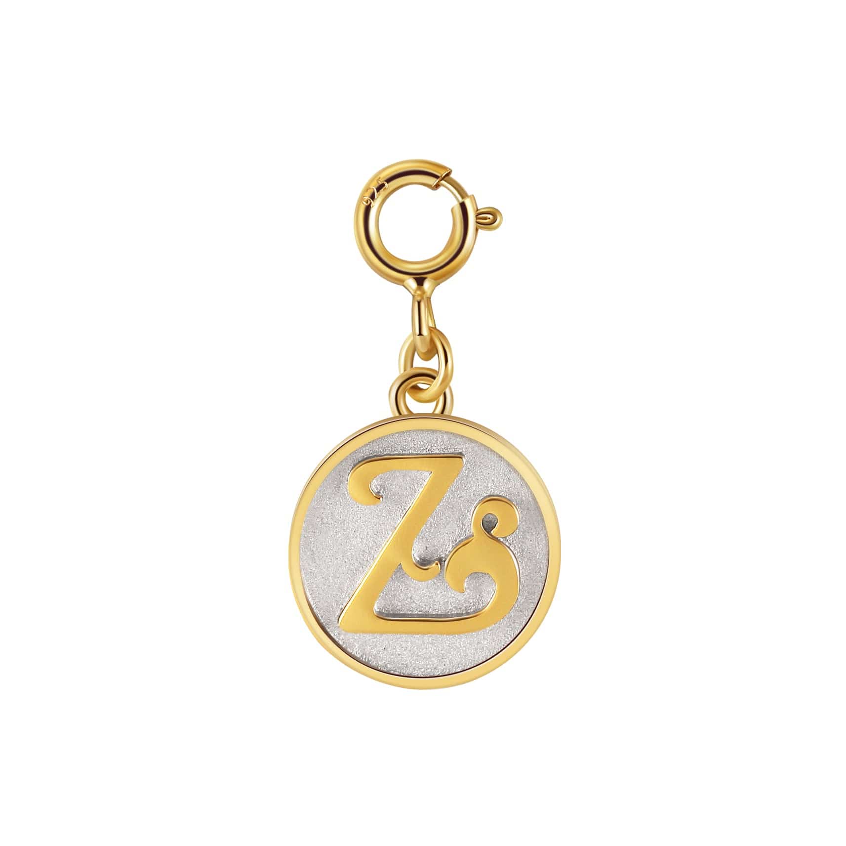 Dainty Fancy Initial Clip on Pendant Charm Letter Z