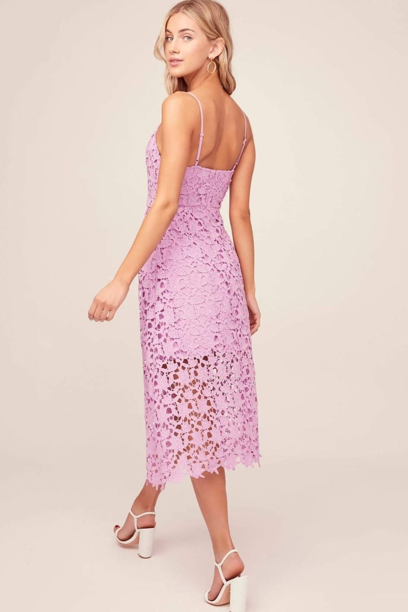 Lace A Line Midi Dress Purple Orchid / L by ASTR The Label