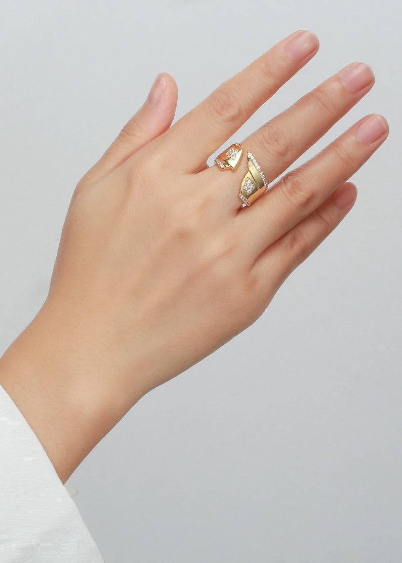 Touchstone Badass Gold Open Flex Ring on model