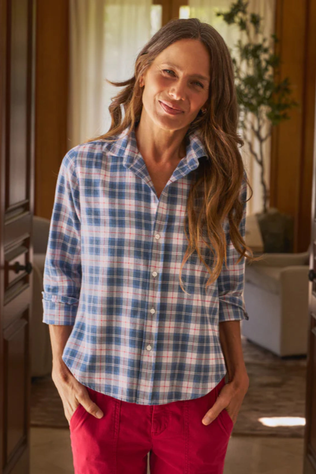 Grey with Blue/Red Plaid Main