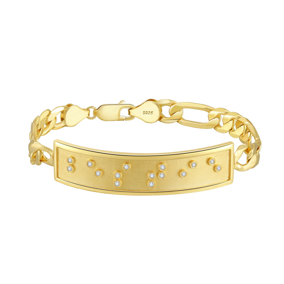 Touchstone Bestie ID Link Bracelet in Gold with Braille Crystals