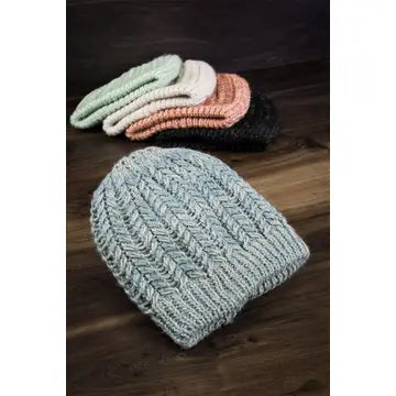 Blue Rib Knit Beanie Hat - Athena's Fashion Boutique