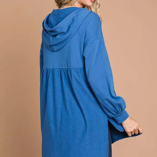 Sunset Oversized Ruching Hoodie Zip Up Top