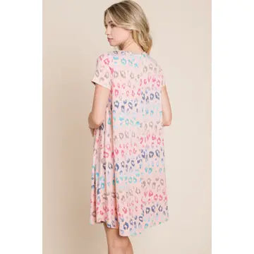 Blush Animal Print Tshirt Dress
