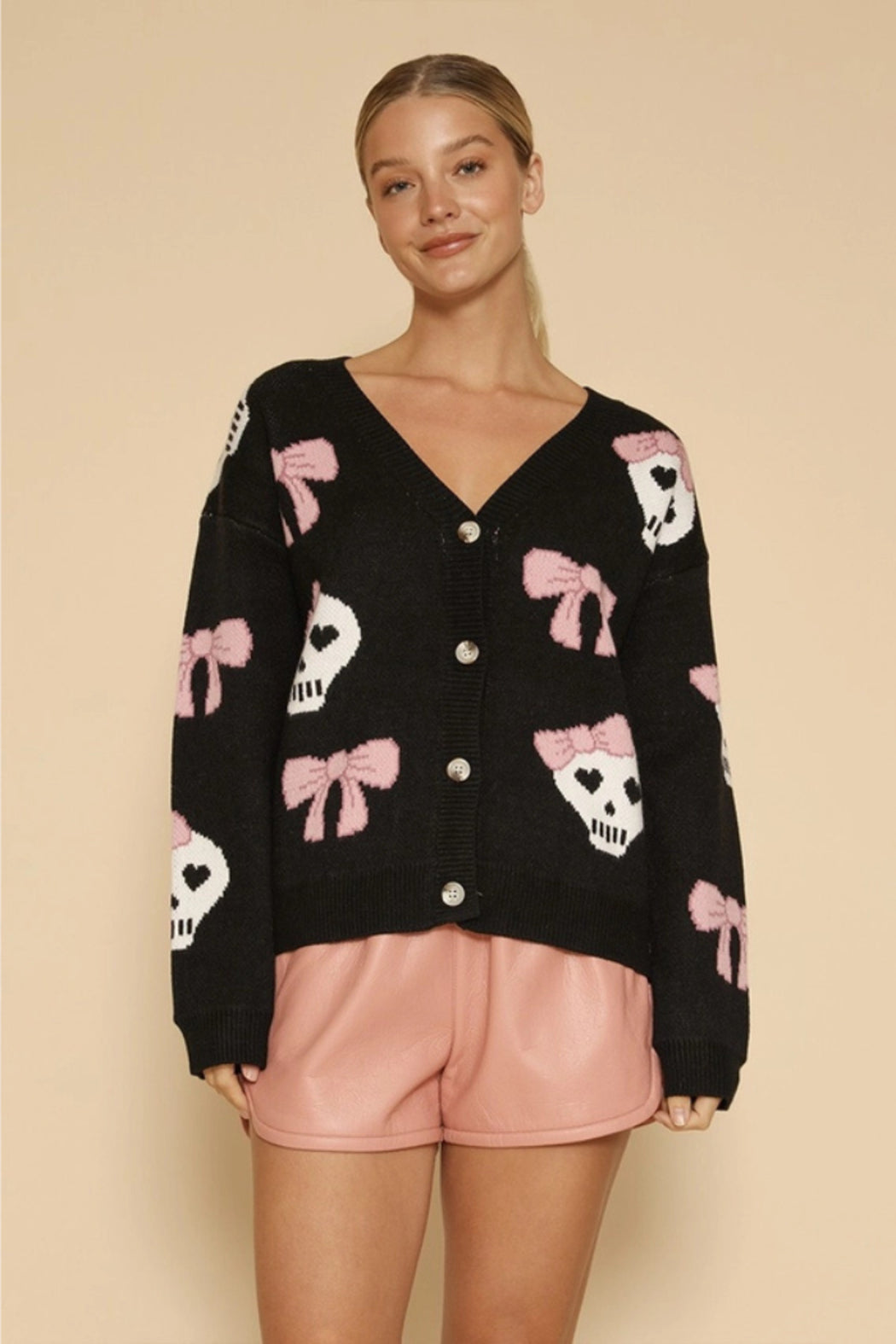 Bow Skull Knit Cardigan – Shoptiques