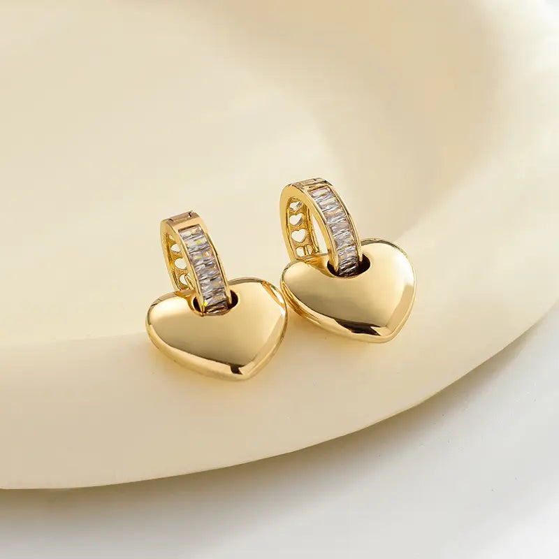 Gold Charm & Diamond Hoop Earrings - Yayas Glam & Gift Shop