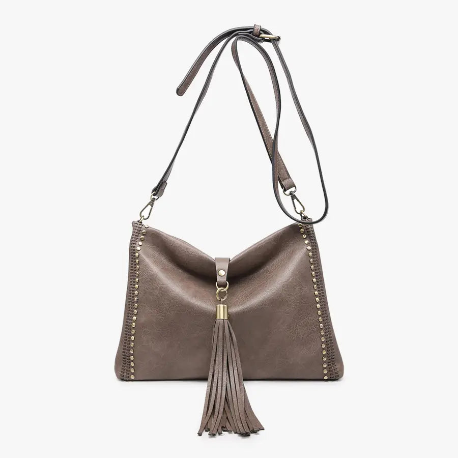 Jen & Co Coffee Marie Crossbody with Grommet Details - Athena's Fashion Boutique